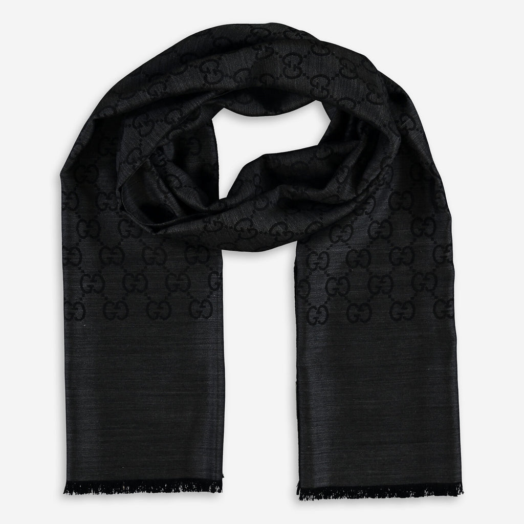 Bufanda Gucci para hombre 70x200 negra