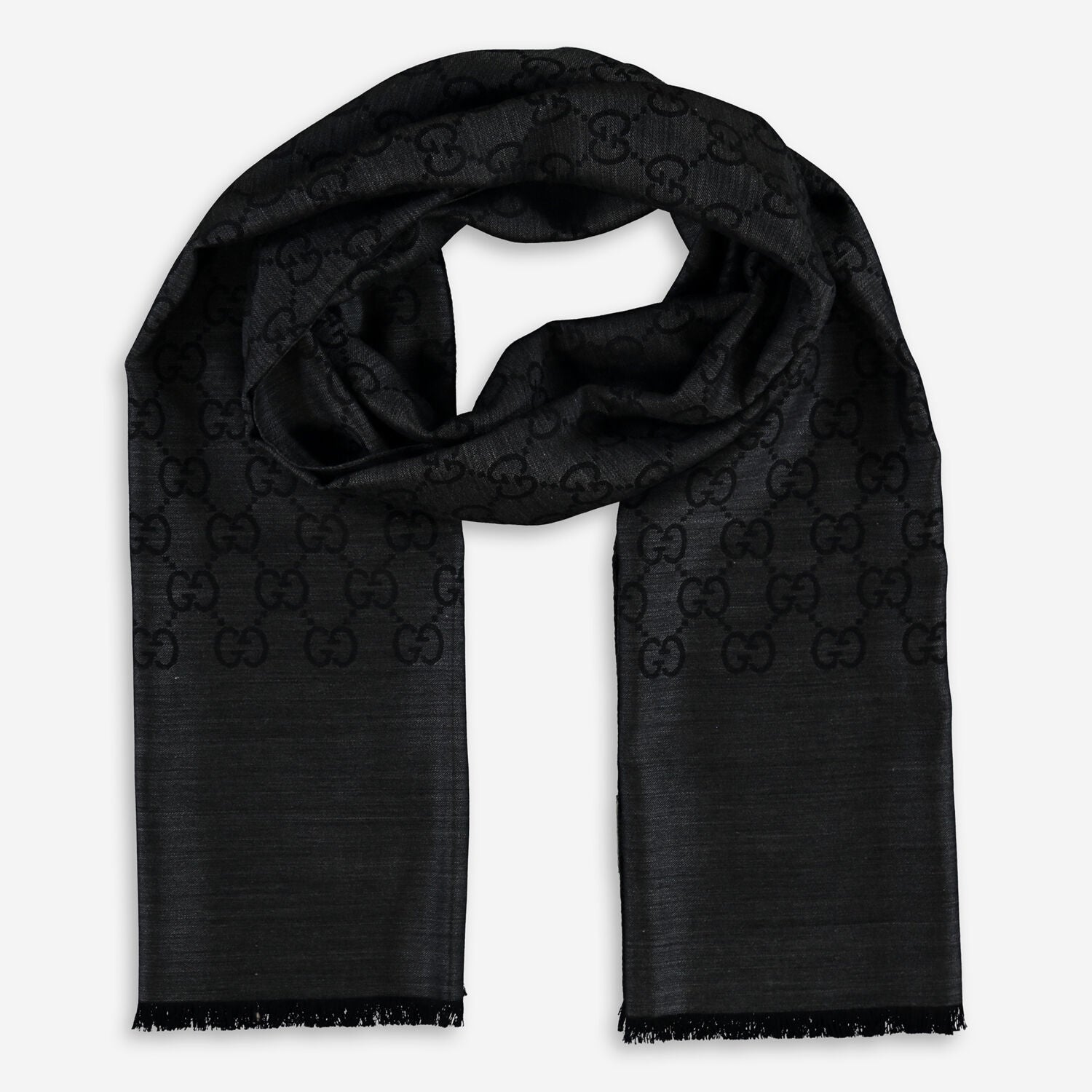 Bufanda Gucci para hombre 70x200 negra