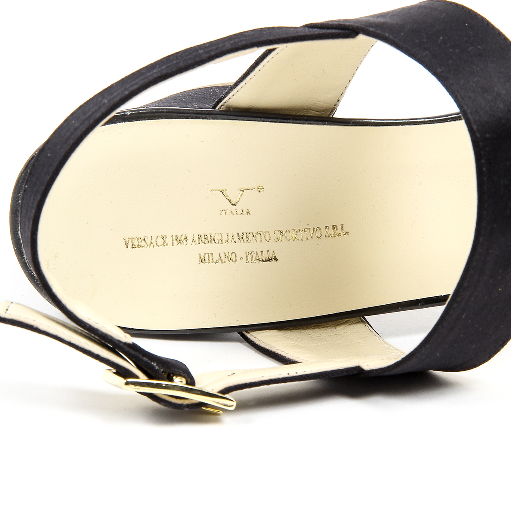 Sandalia V 1969 Italia para mujer, color negro, PERLA