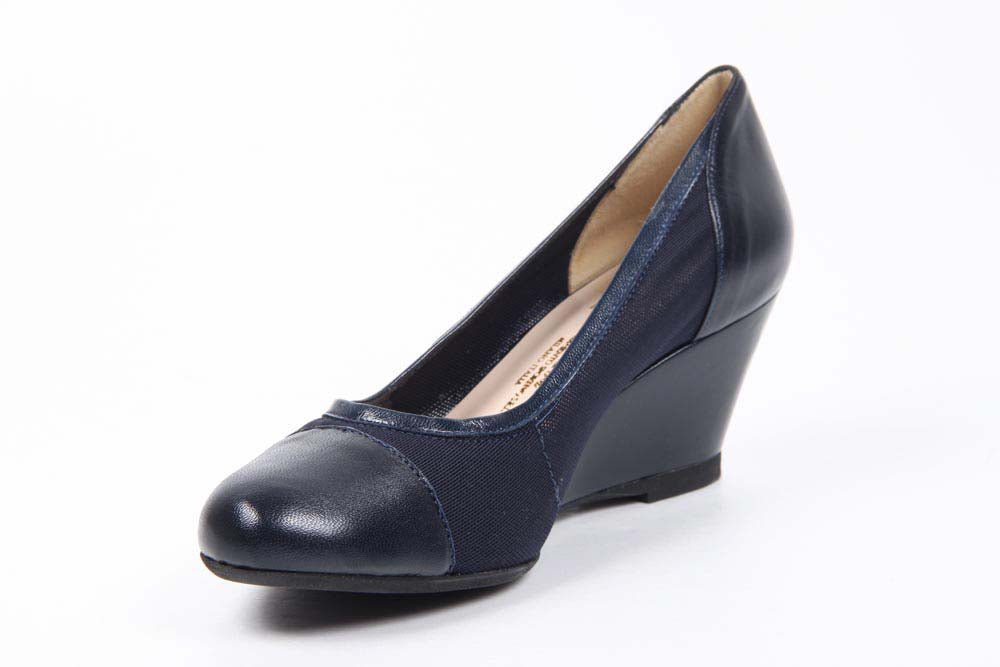 V 1969 Italia Zapatos de cuña para mujer 4356 480 TES TES ELASTICO RETE BLU