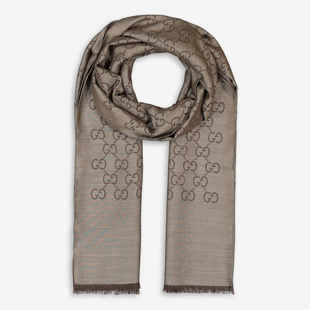 Bufanda Gucci para hombre 70x200 marrón