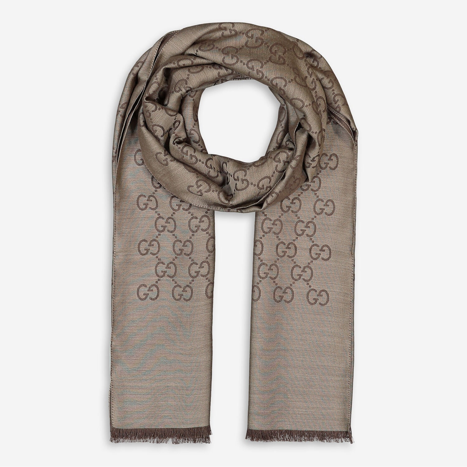 Bufanda Gucci para hombre 70x200 marrón