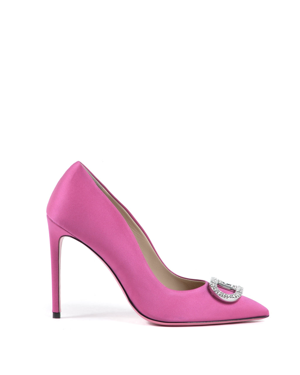 Zapatos de salón de satén Cenicienta fucsia