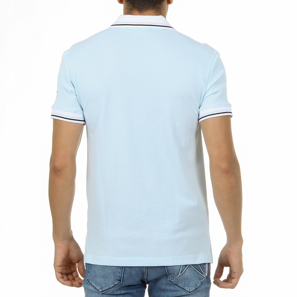 Polo Ufford & Suffolk Polo Club para hombre, manga corta, azul claro, niño