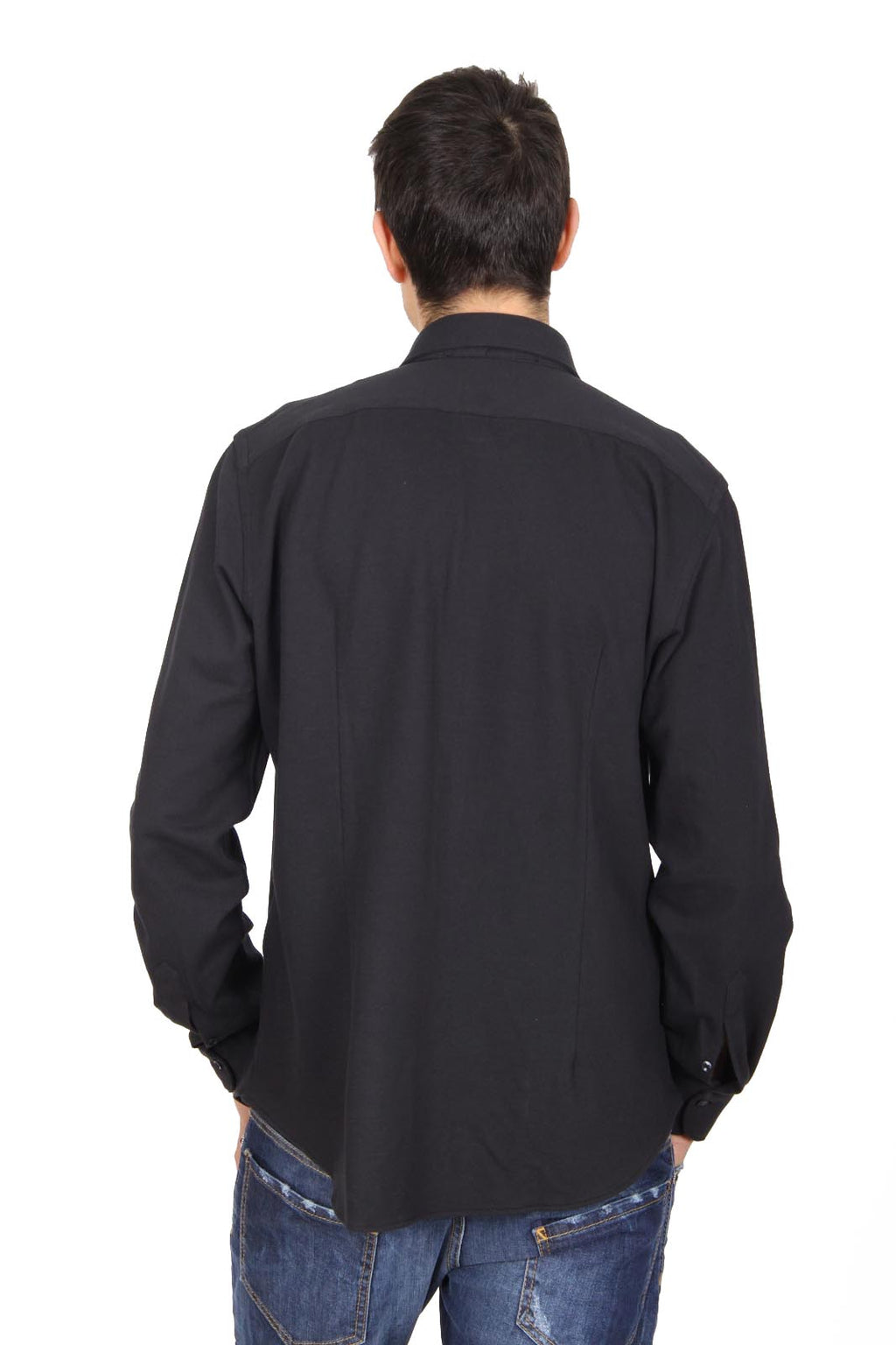 Camisa de manga larga para hombre V 1969 Italia Paris Piquet Nero