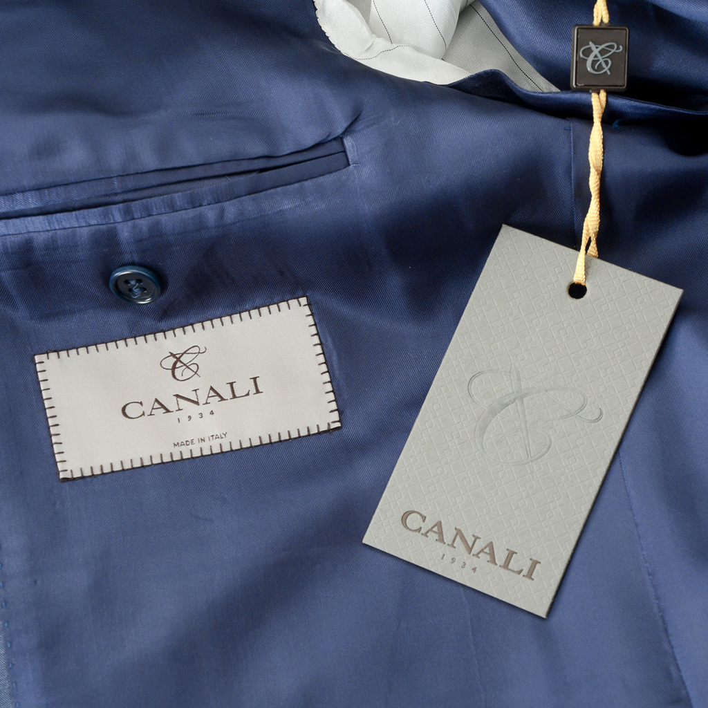 Traje Canali para hombre de manga larga azul