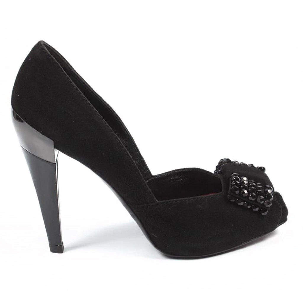 Zapatos de salón de mujer Sebastian Milano con punta abierta 2919 NEGRO