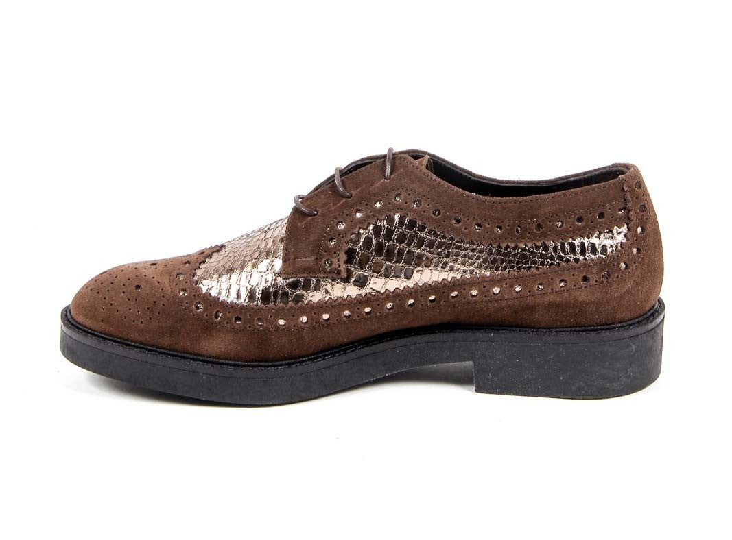V 1969 Italia Zapato Brogue para Mujer B1670 TERCIOPELO + PIETRA T. MORO