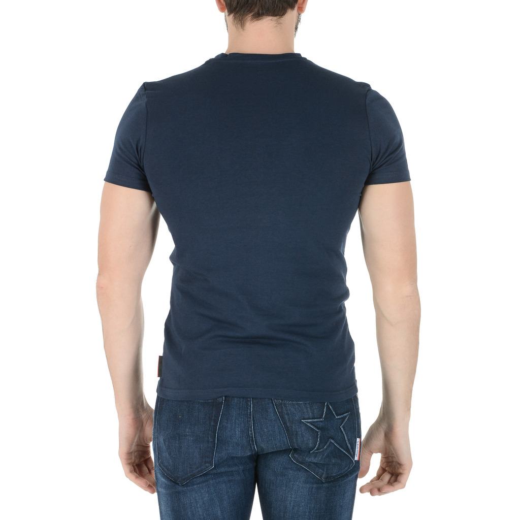 Camiseta Andrew Charles para hombre, manga corta, cuello redondo, azul, KEITA