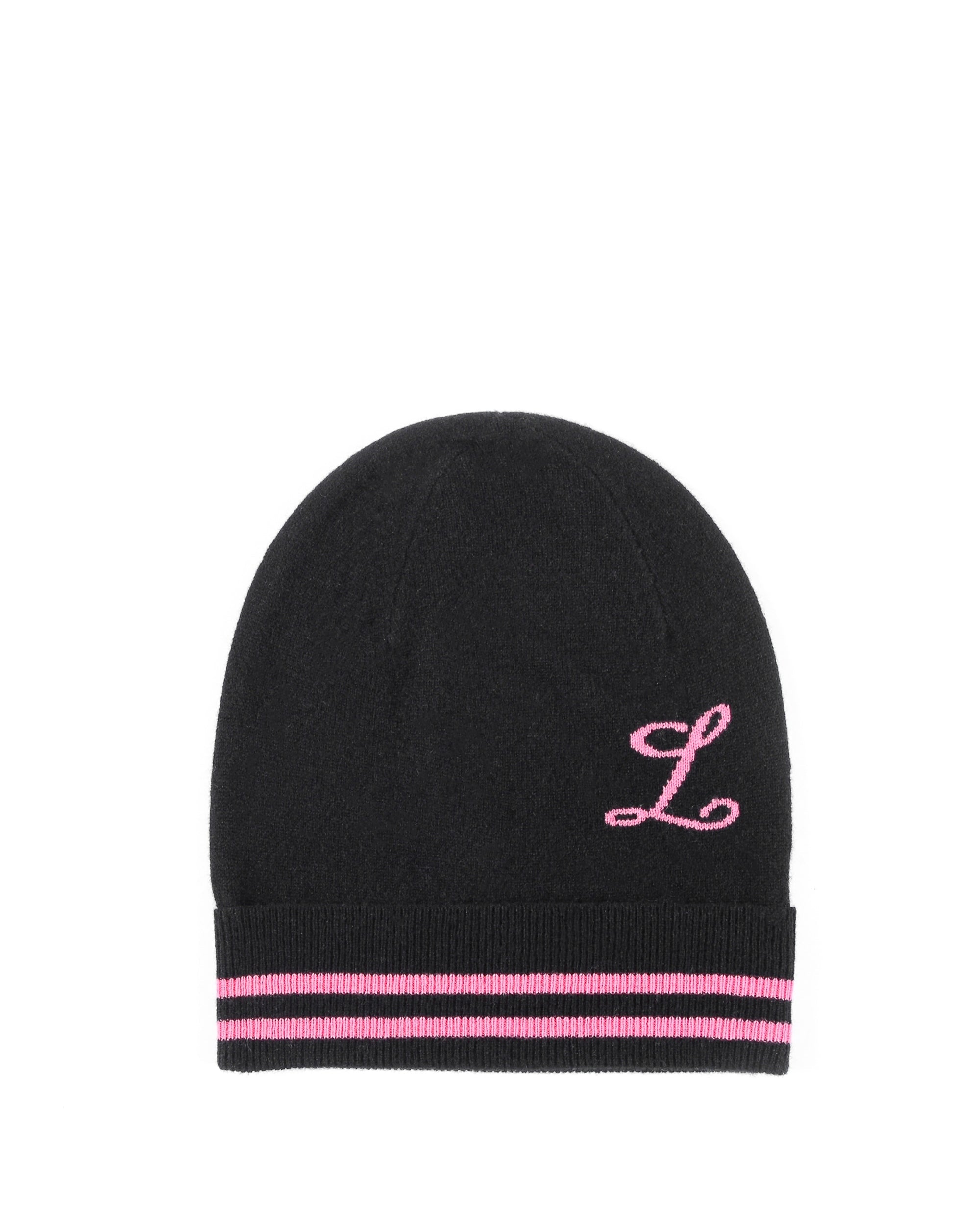 Gorro de cachemira con monograma - Negro