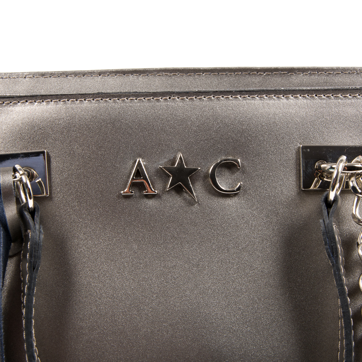 Andrew Charles Womens Handbag Silver KEY