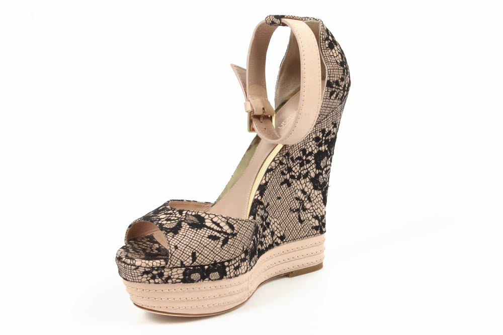 Sandalia de cuña alpargata de mujer Sebastian Milano S6109 PIZZO SU RASO PIZZO SU RASO