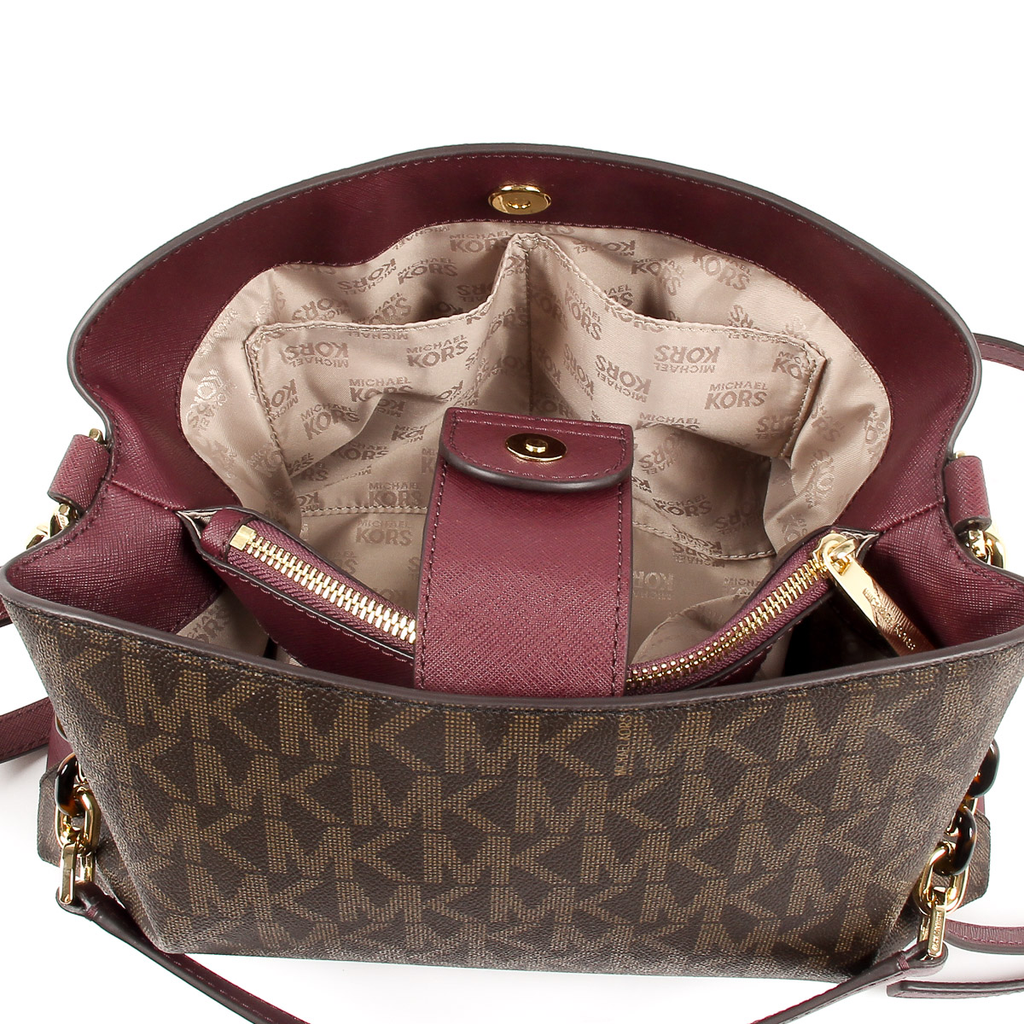 Michael Kors Womens Handbag PORTIA 35F7GPAS3B BRN PLUM