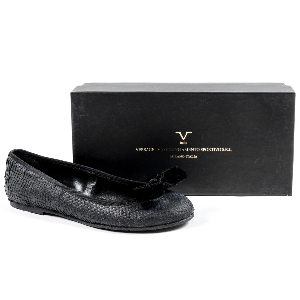 V 1969 Italia Womens Ballerina Black JETRO