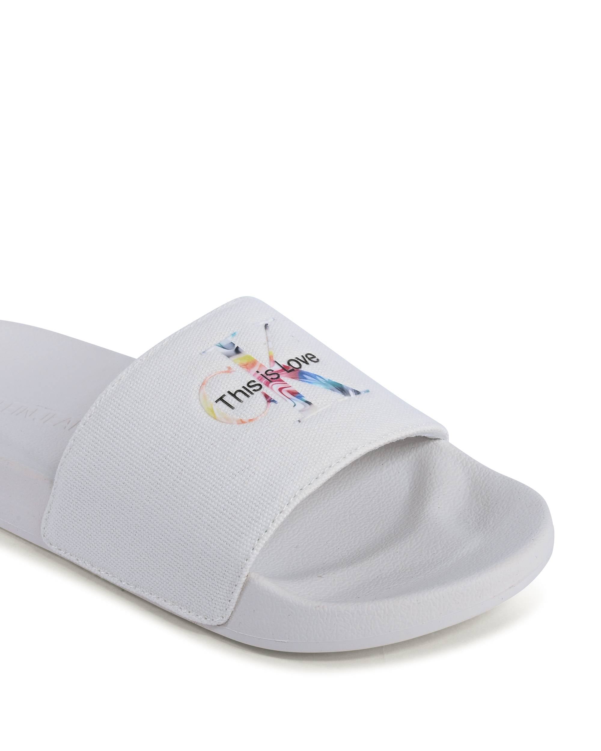 Chanclas Calvin Klein para mujer blancas YW0YW00849YAF