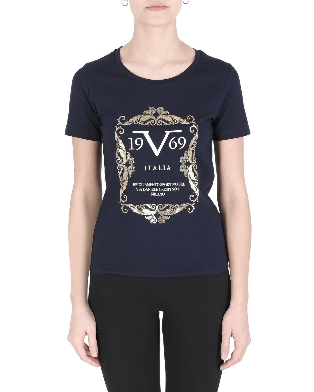 19V69 Italia Camiseta de mujer ALESSANDRA AZUL MARINO