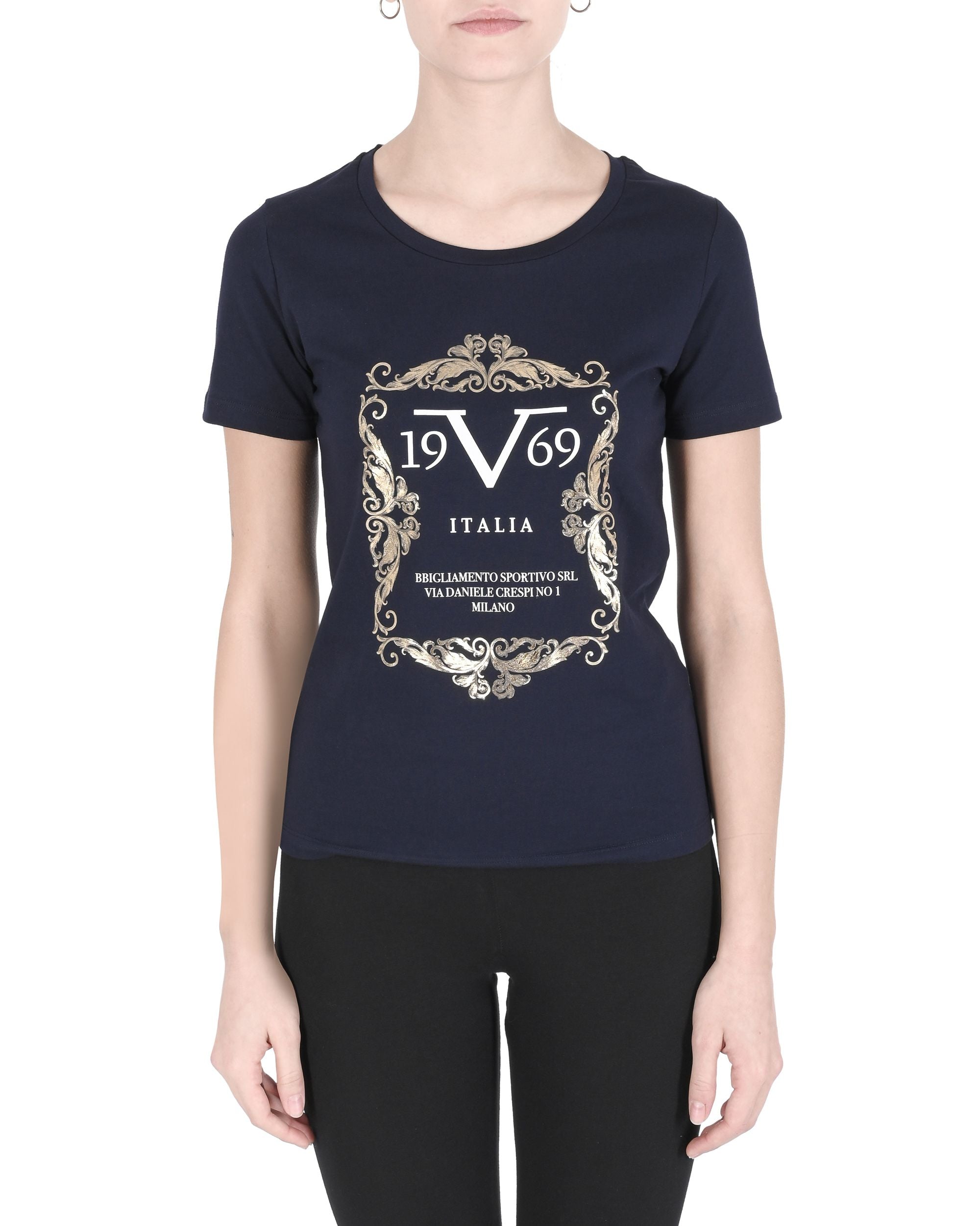 19V69 Italia Camiseta de mujer ALESSANDRA AZUL MARINO
