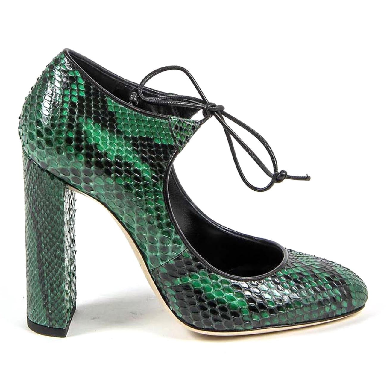 Zapatos de tacón con cordones para mujer V 1969 Italia 3111302 PITONE VERDE