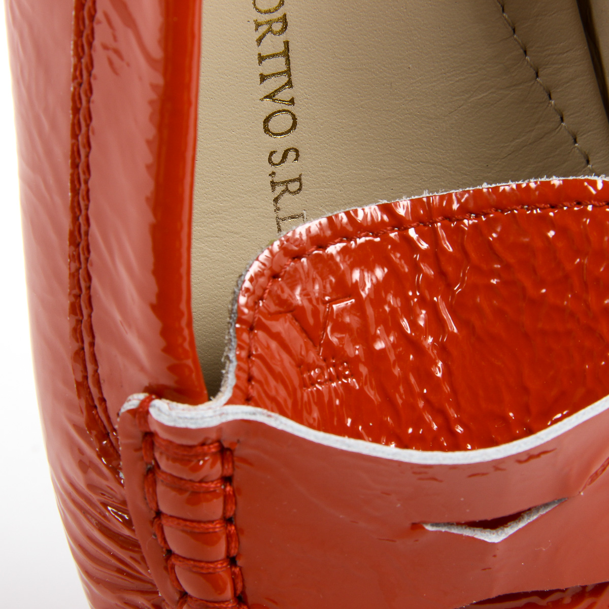 Mocasines V 1969 Italia para mujer, color rojo AMALFI