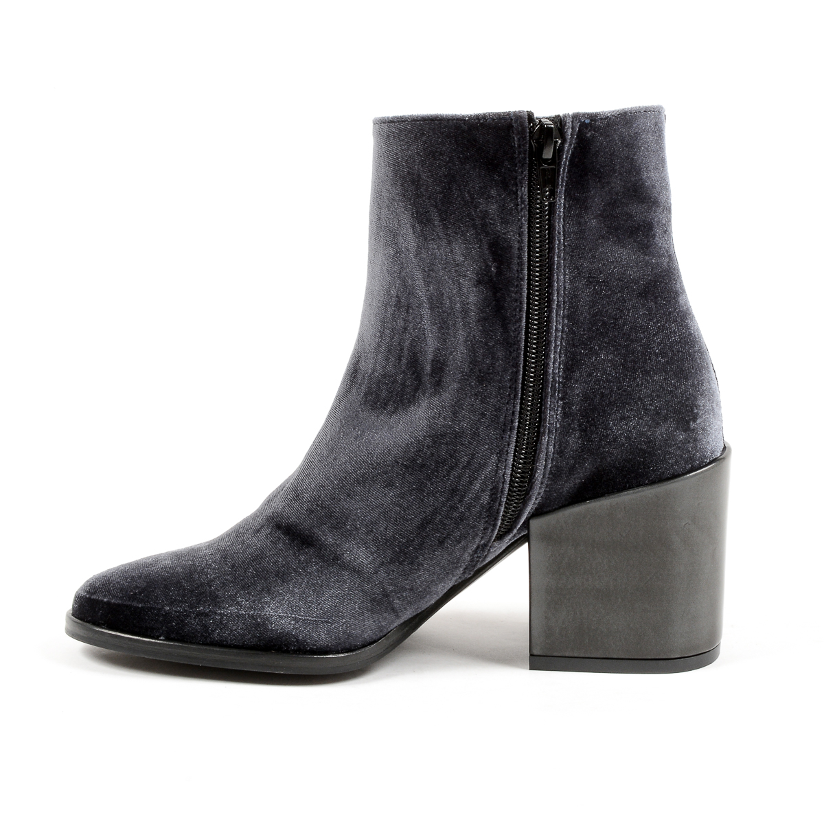Andrew Charles Womens Heeled Ankle Boot Grey CHARLIZE
