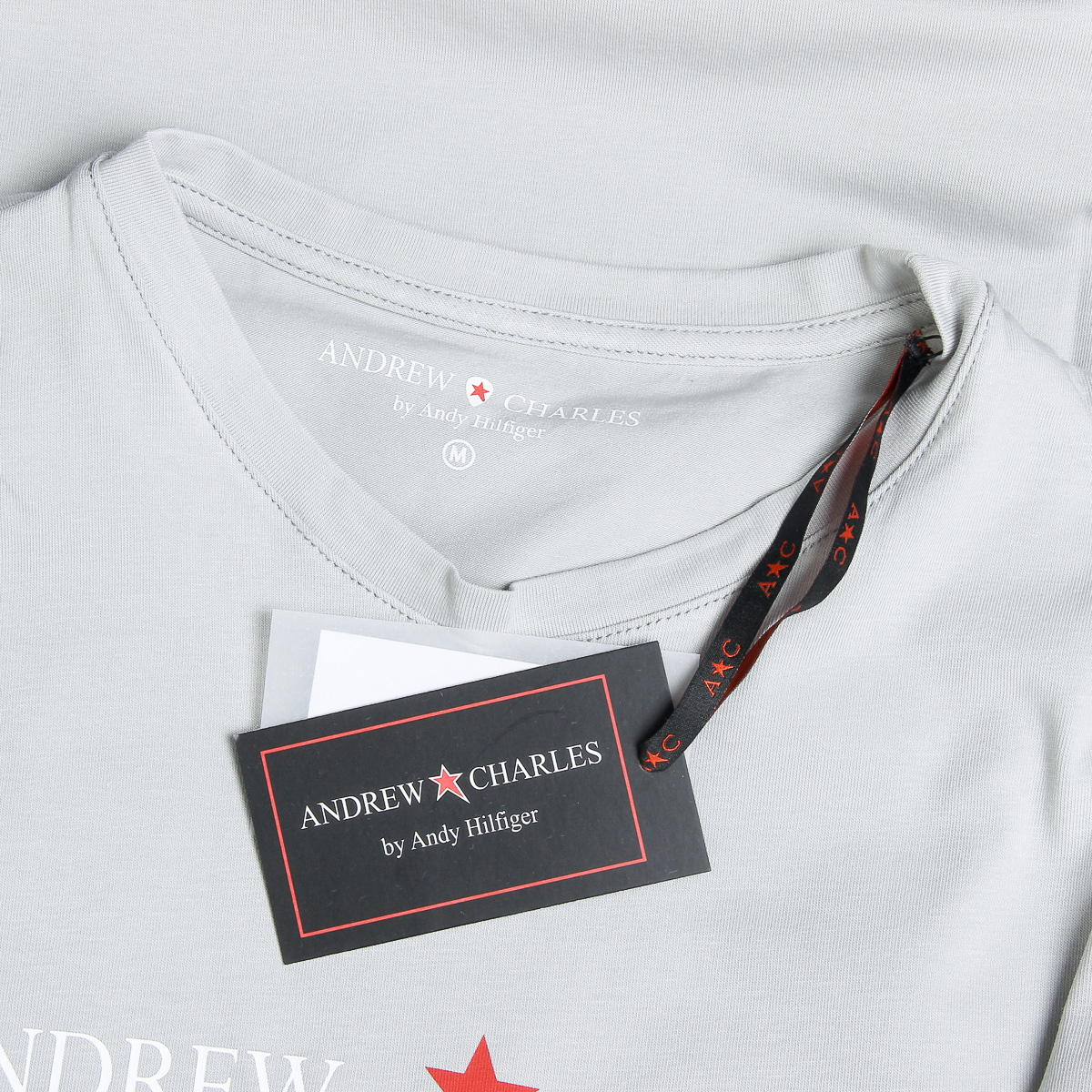 Camiseta Andrew Charles para hombre, manga corta, cuello redondo, gris claro, KEITA