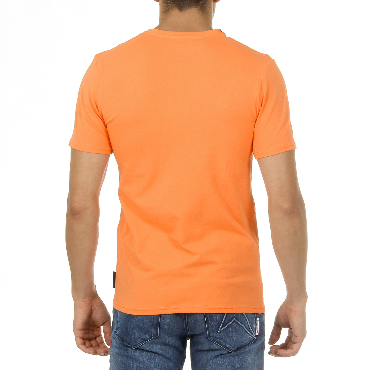 Camiseta Andrew Charles para hombre, manga corta, cuello redondo, naranja, KEITA