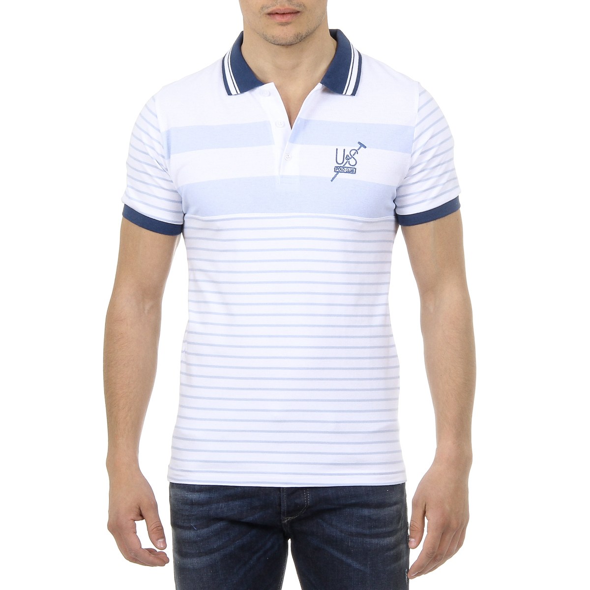Polo Ufford & Suffolk Polo Club para hombre, manga corta, US006, azul