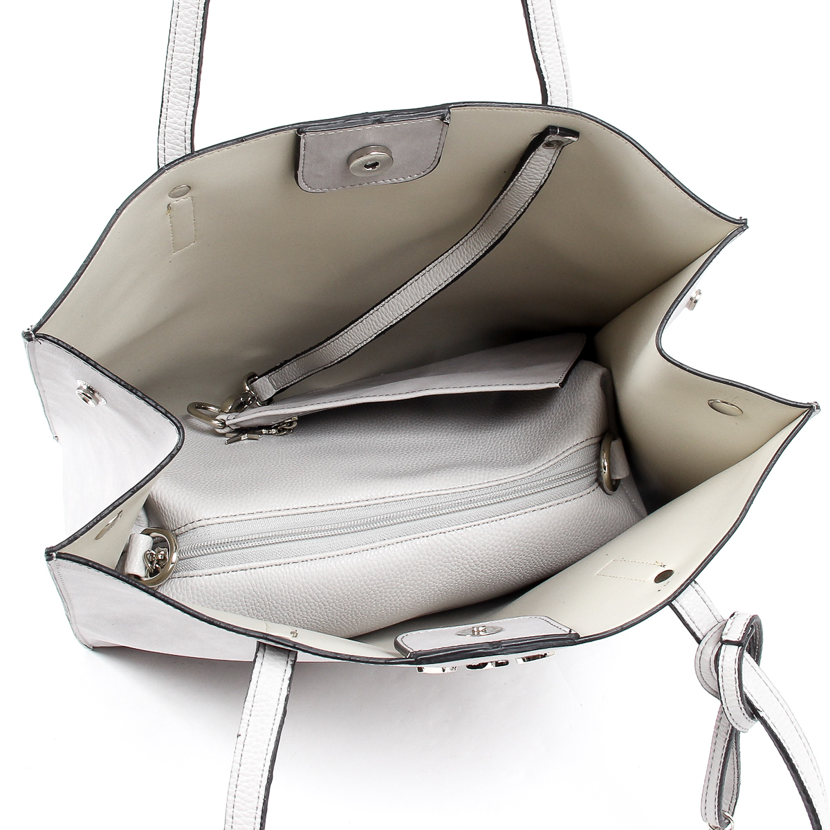 Andrew Charles Womens Handbag Light Grey SERINA
