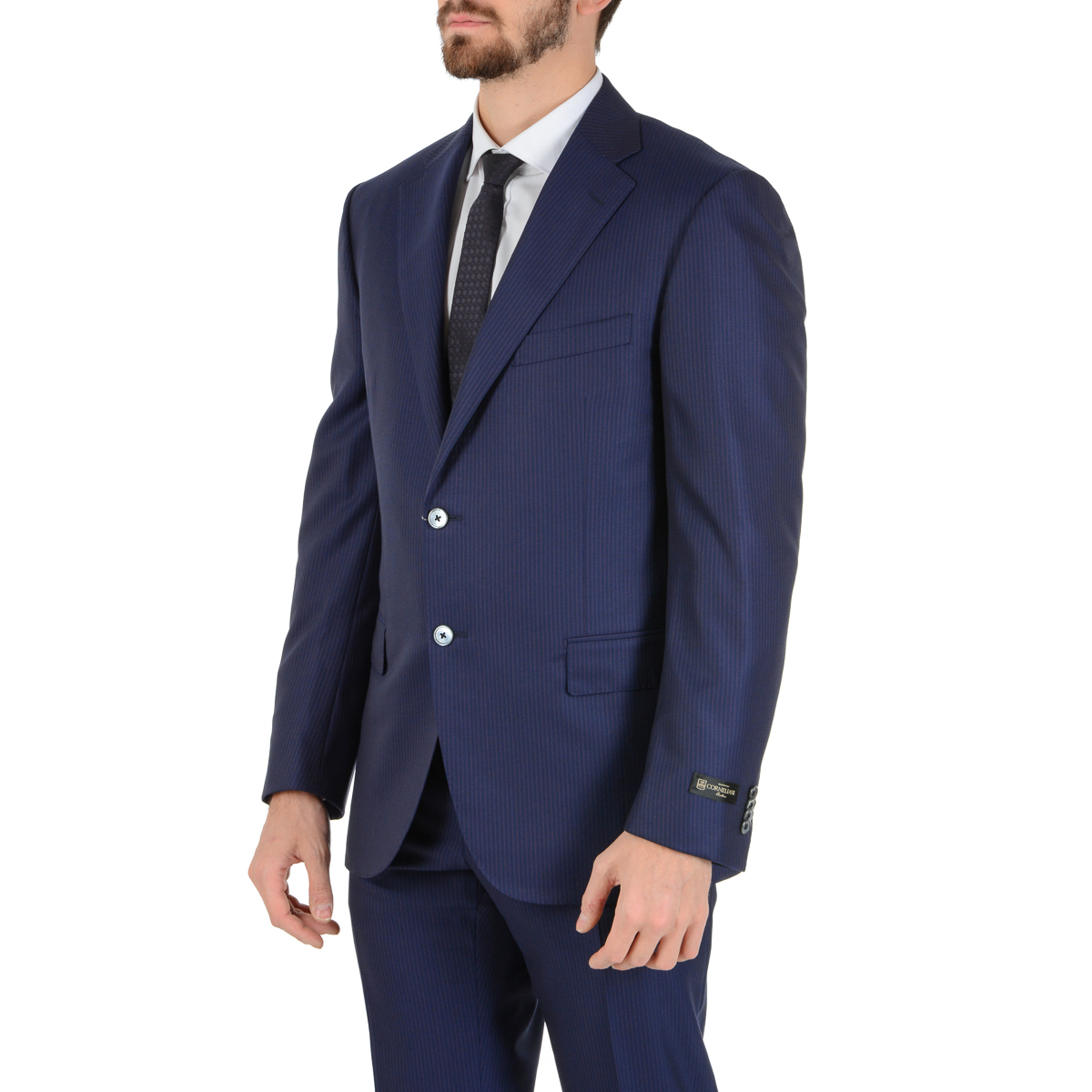 Corneliani Mens Suit Long Sleeves Blue Super 160's