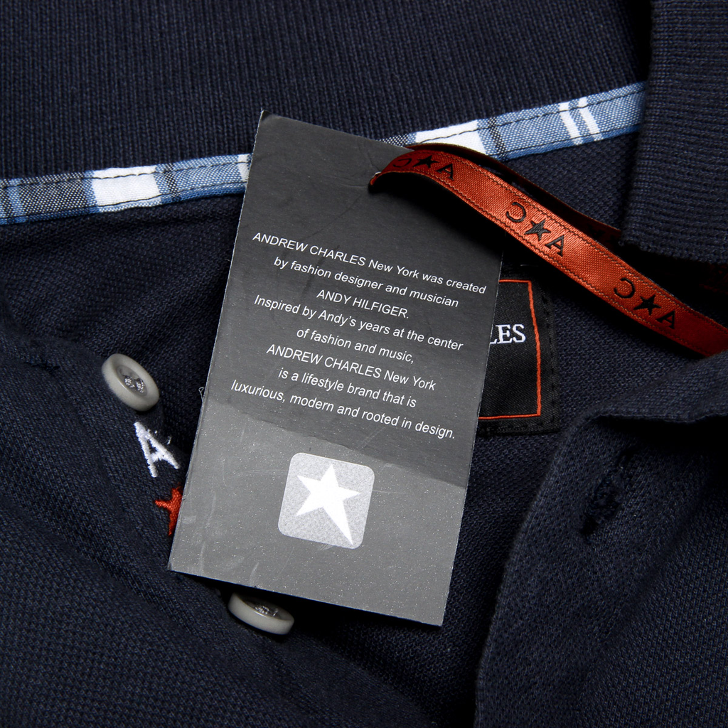 Polo Andrew Charles para hombre de manga corta azul oscuro SEFU