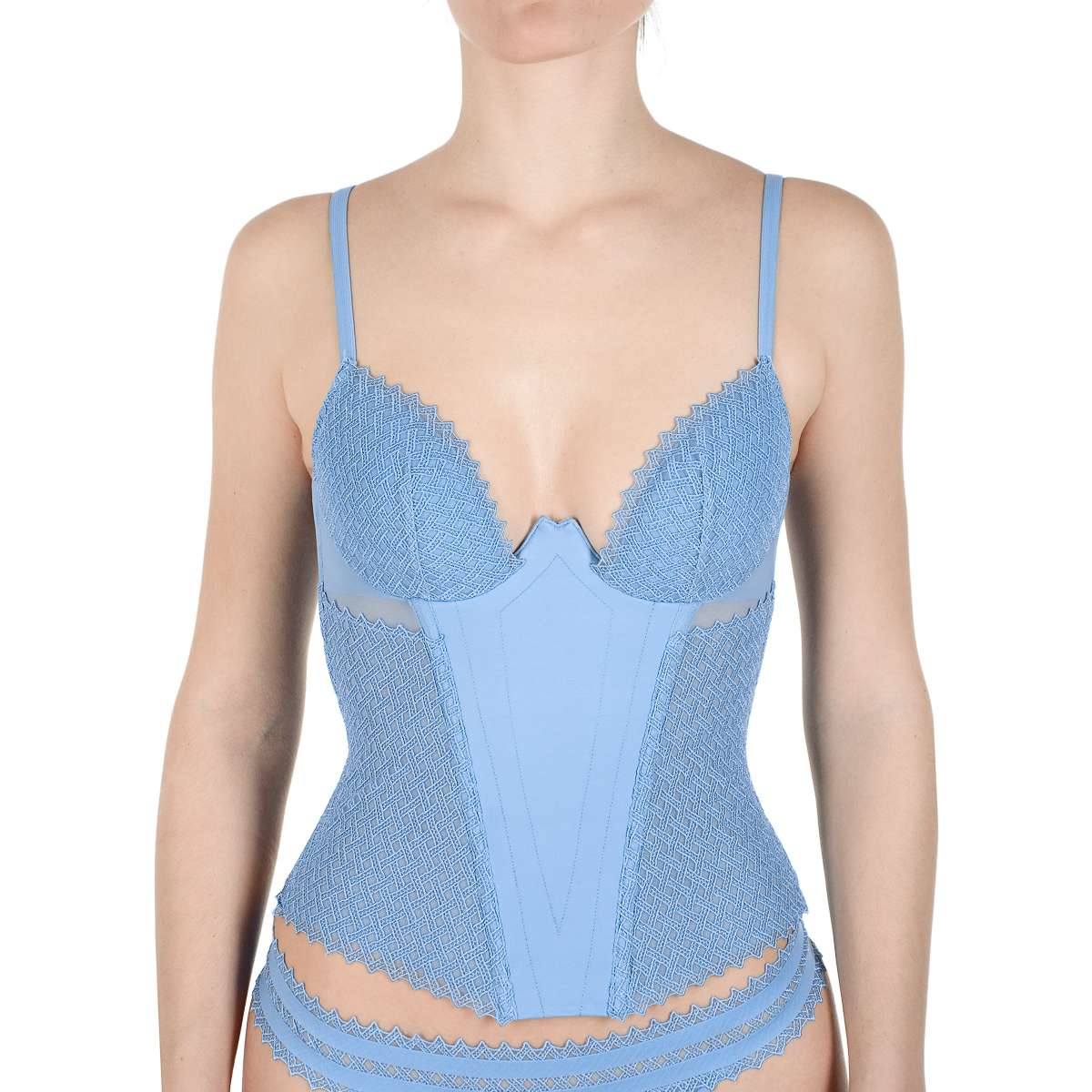 La Perla Womens Bustier Light Blue