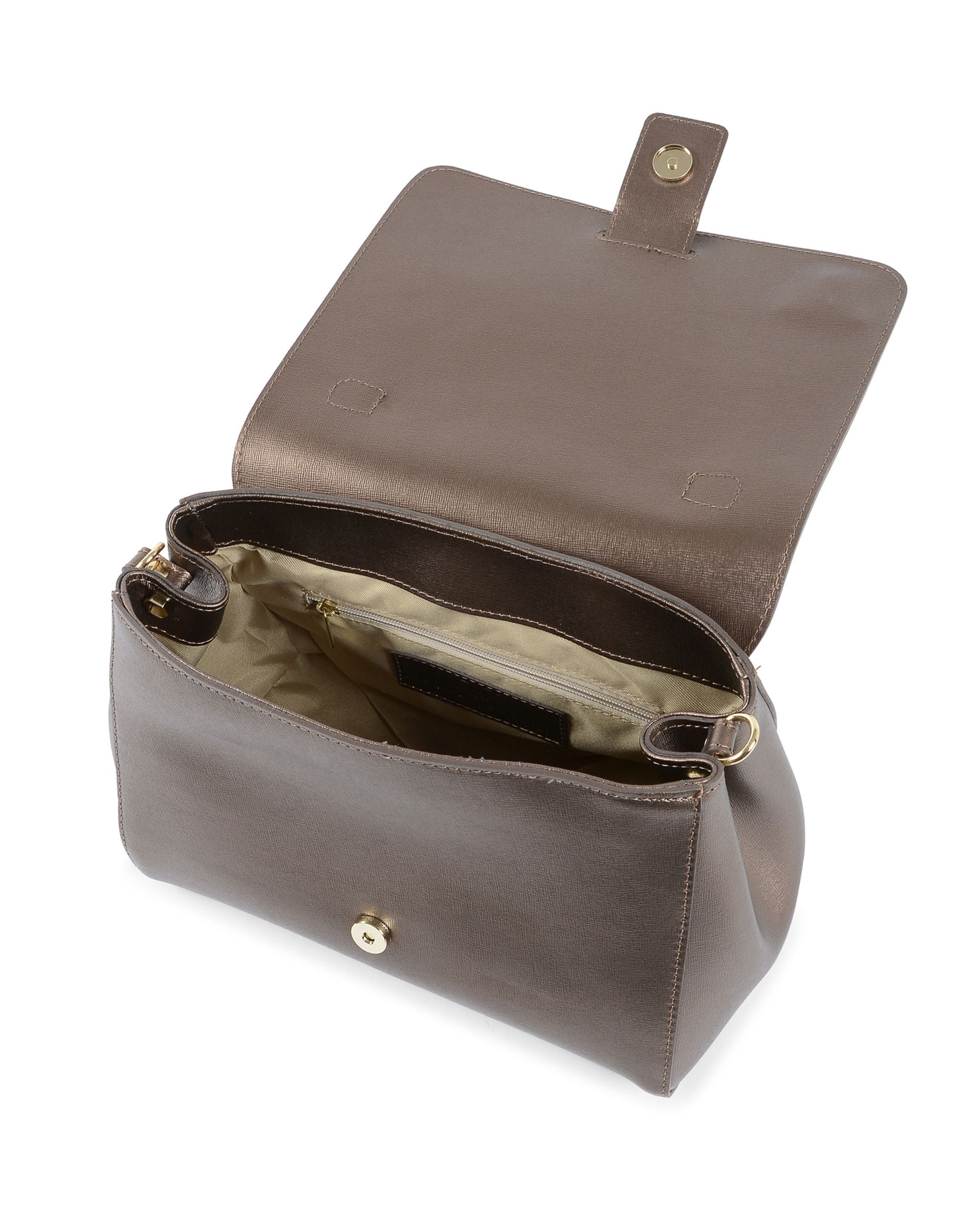 V Italia Womens Handbag Bronze BC10280 52 SAFFIANO BRONZO