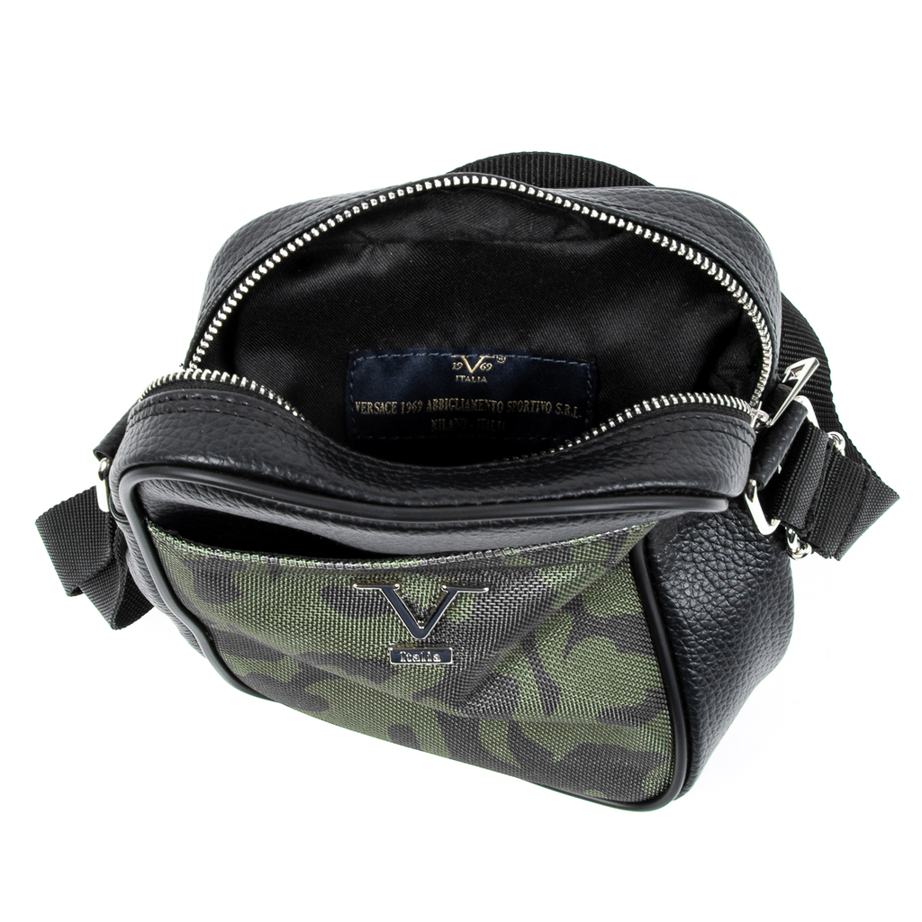 V 1969 Italia Mens Shoulder Bag Black MILITARY
