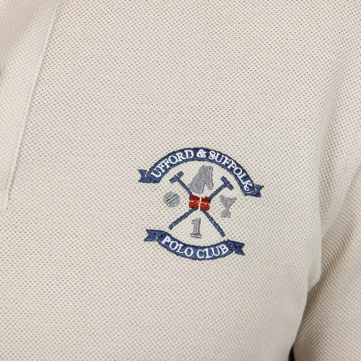 Polo Ufford & Suffolk Polo Club para hombre, manga corta, beige, FURIA