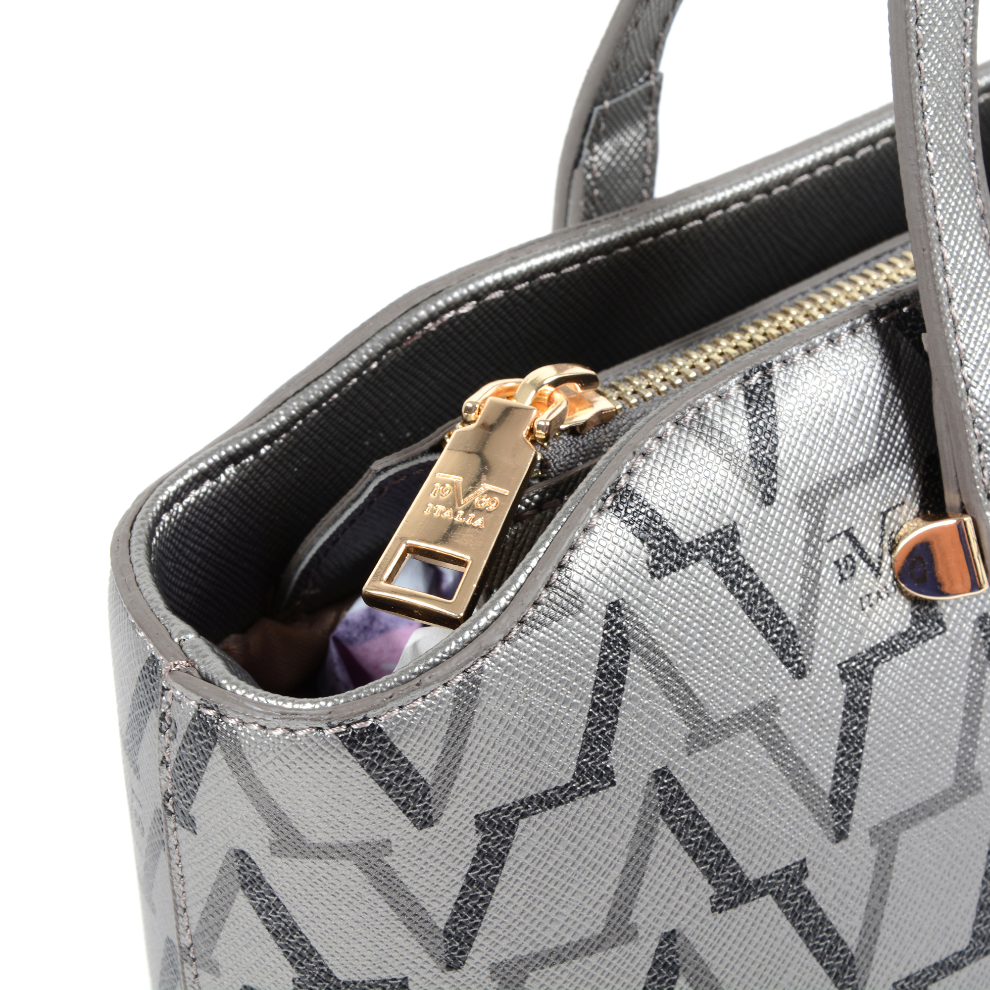 19V69 Italia Womens Handbag Silver 3604 SILVER