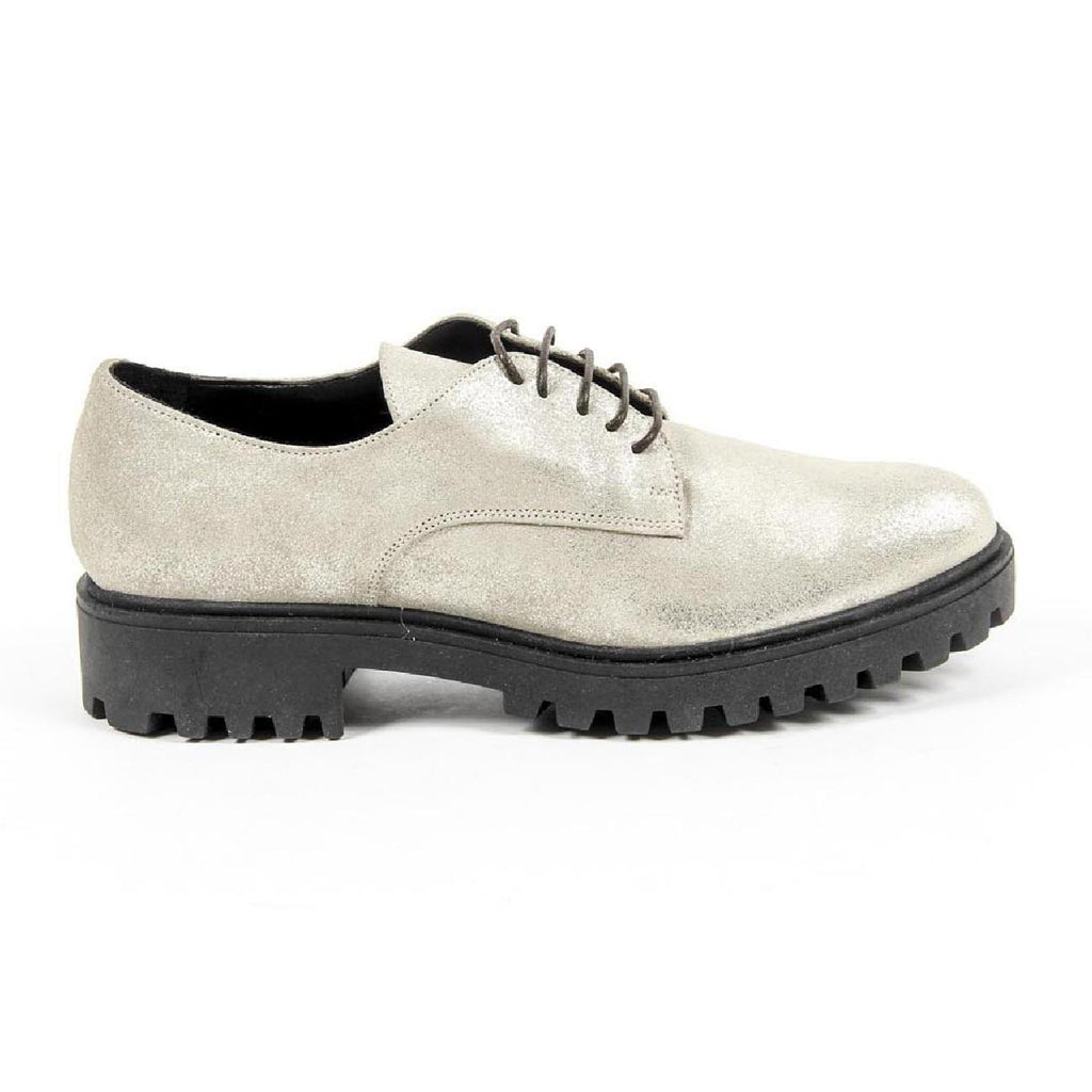 Zapato con cordones para mujer V 1969 Italia C01 LAMINATO ARGENTO