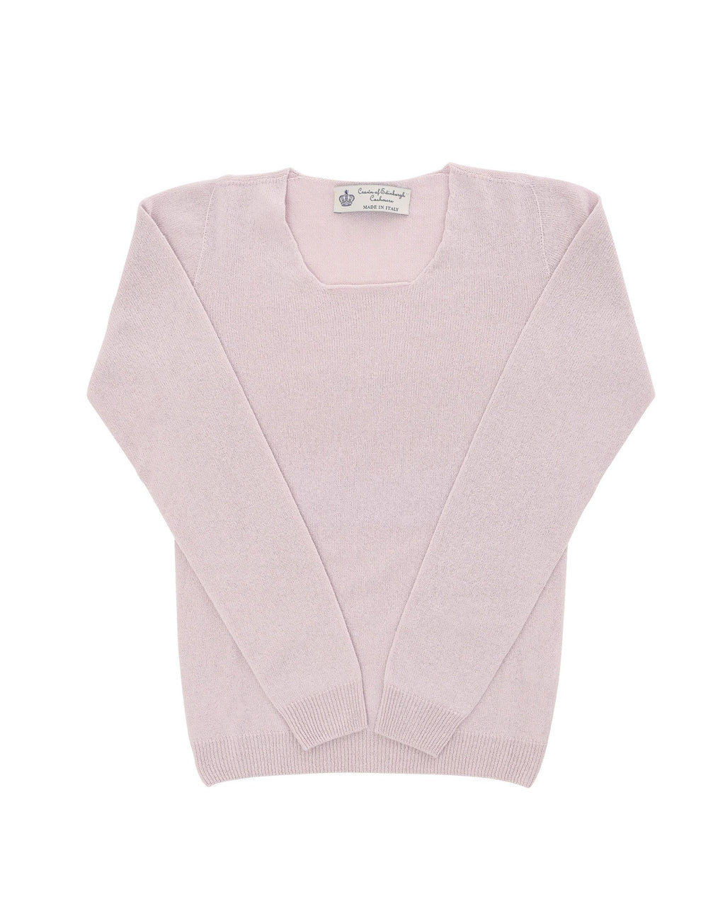 Suéter de cachemira con cuello cuadrado para mujer Crown of Edinburgh COE 0024 ROSA