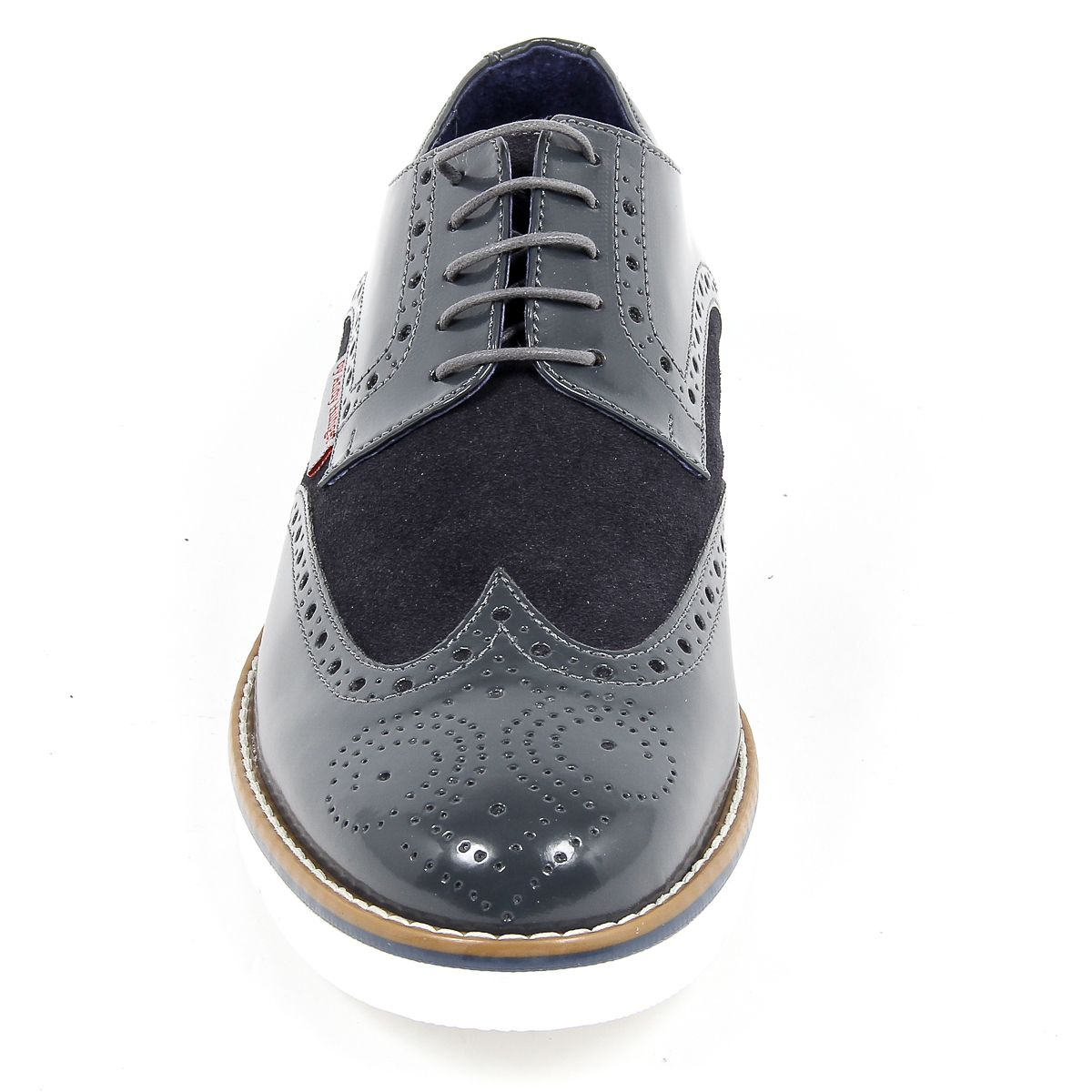 Andrew Charles - Zapatos Oxford Brogue para hombre 914 ABRASIVATO CAM GRIGIO BLEU