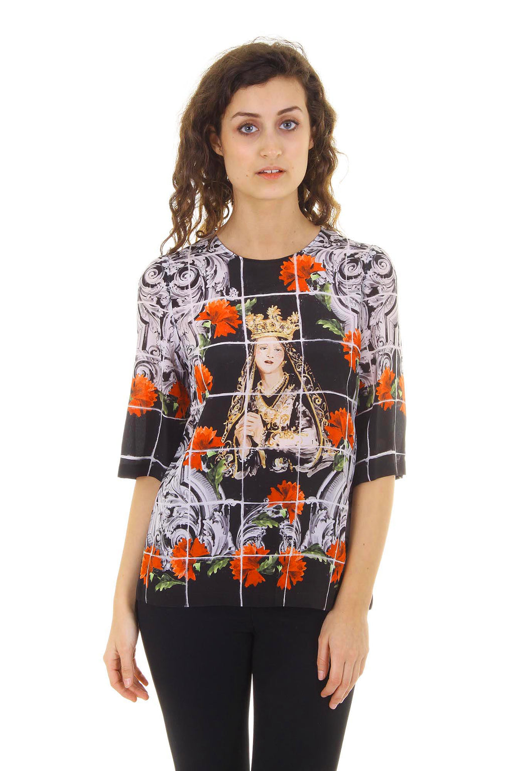 Top de manga corta para mujer Dolce & Gabbana F7Q09T FP15W X0800