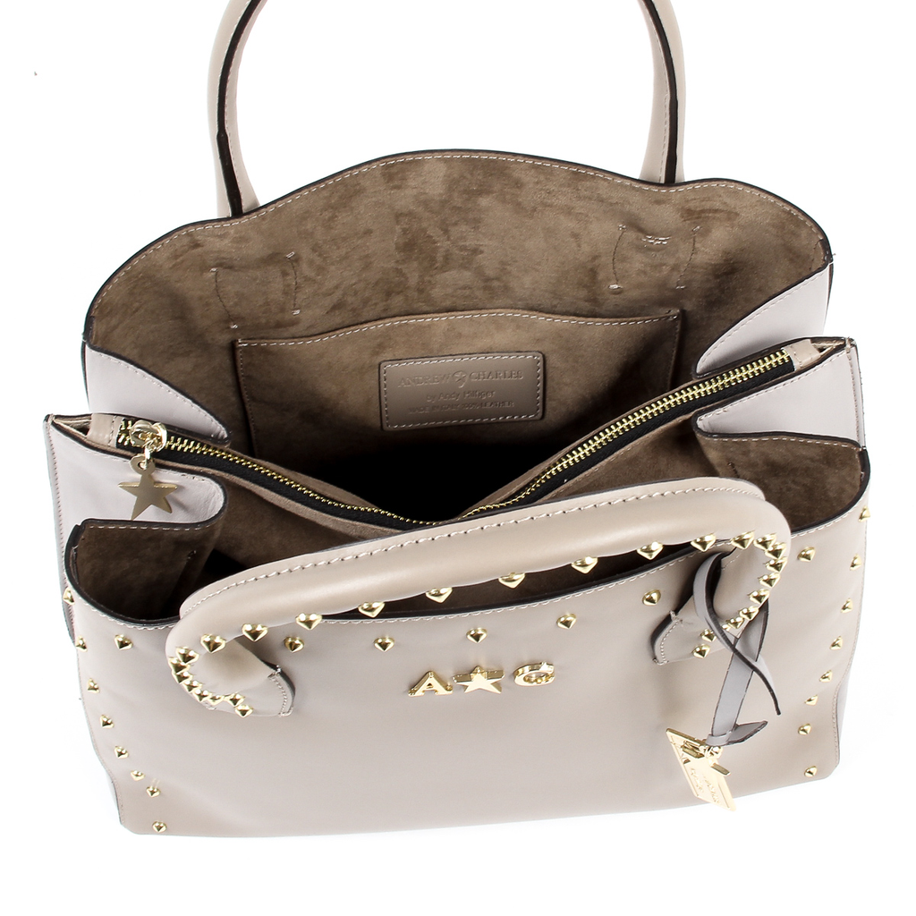 Andrew Charles Womens Handbag Taupe NELLY