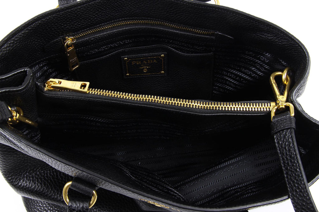 Bolso de compras Prada BN2794 Nero Vitello Daino