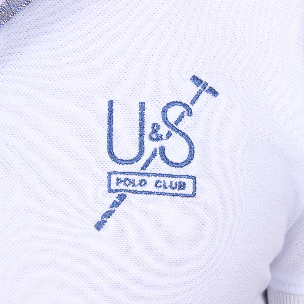 Polo Ufford & Suffolk Polo Club para hombre, manga corta, US026, blanco