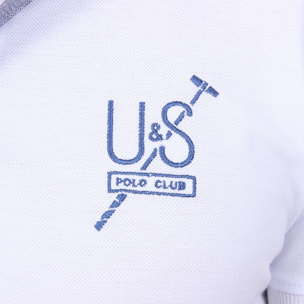 Polo Ufford & Suffolk Polo Club para hombre, manga corta, US026, blanco
