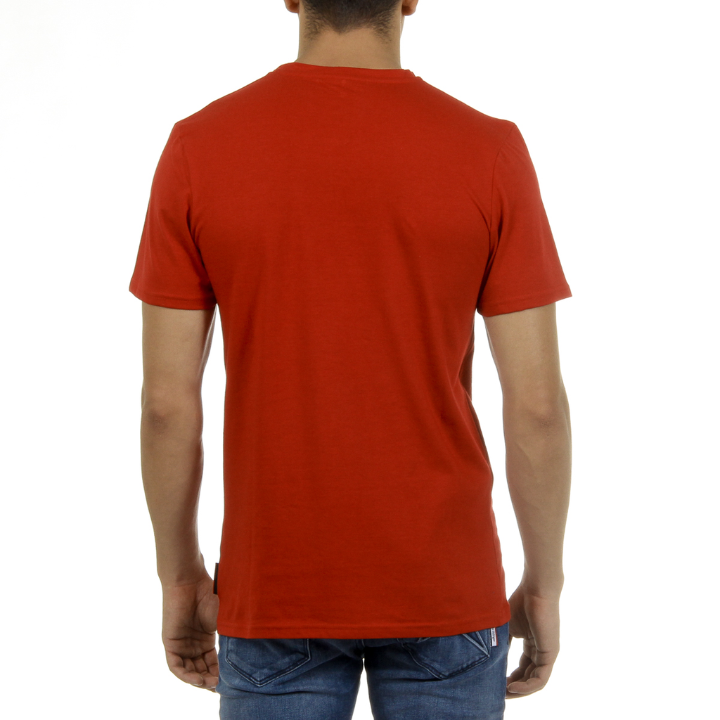 Camiseta Andrew Charles para hombre, manga corta, cuello redondo, roja, KEITA