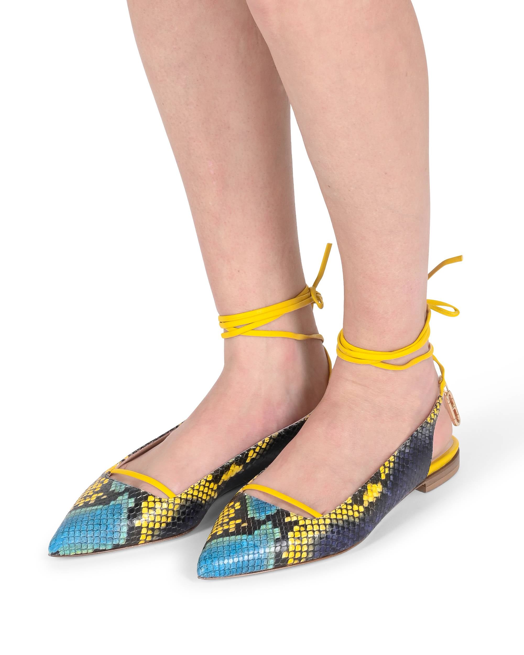 Brenda Flat Python - Azul/Amarillo 
