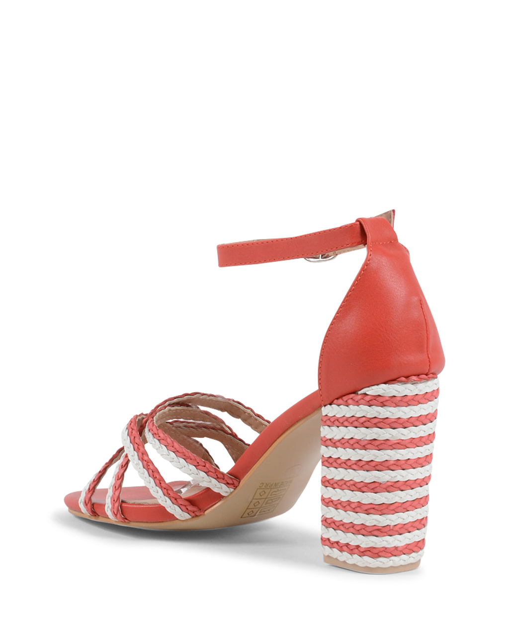 19V69 Italia Sandalia con tira al tobillo para mujer, color rojo V01 RED