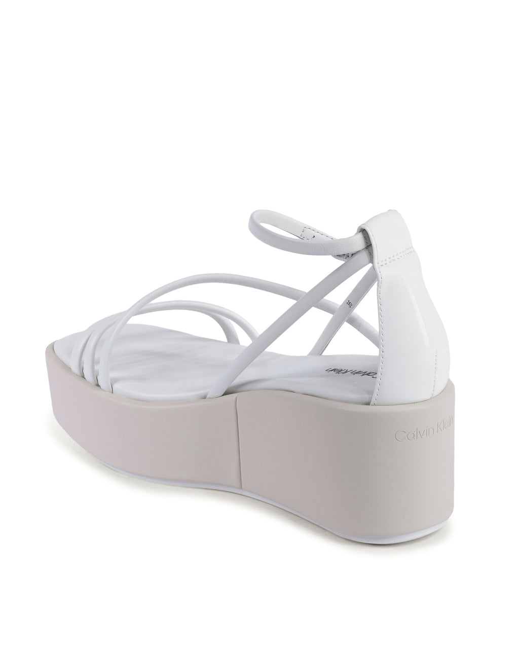 Calvin Klein - Sandalias de cuña para mujer, color blanco, HW0HW019490K9