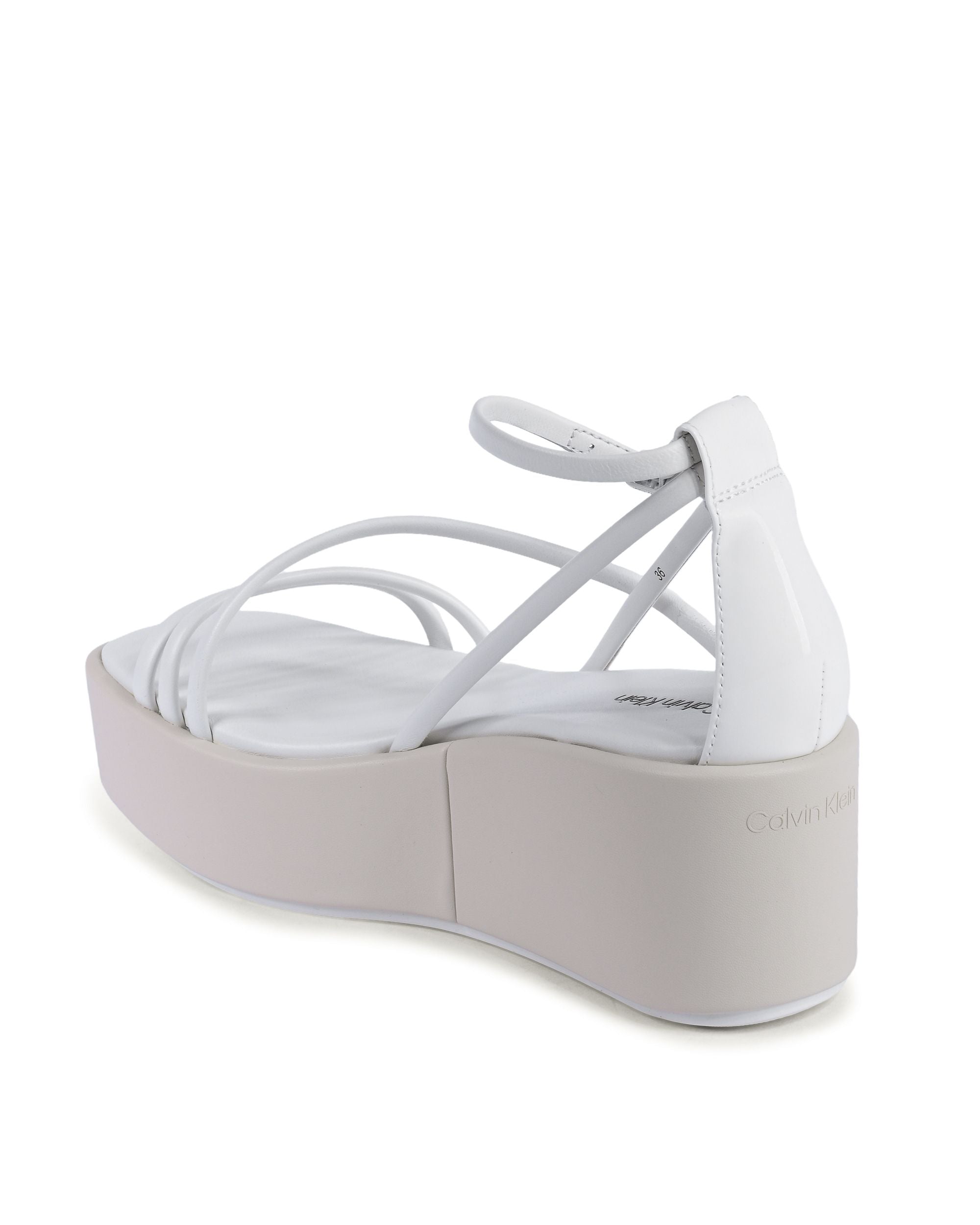 Calvin Klein - Sandalias de cuña para mujer, color blanco, HW0HW019490K9