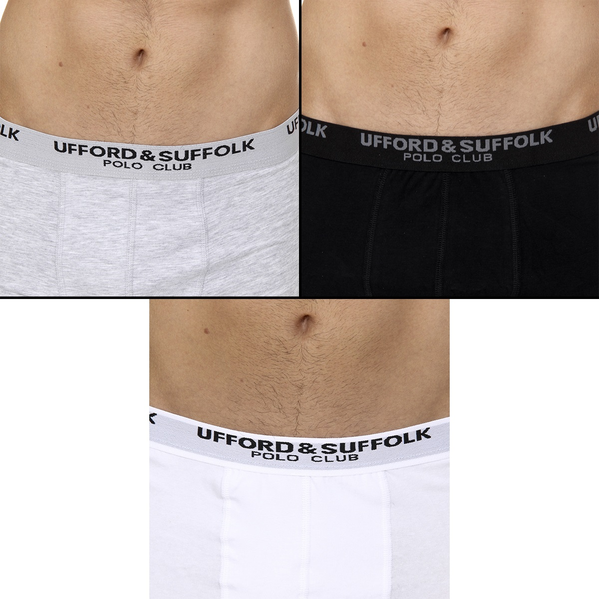 Pack de tres calzoncillos tipo bóxer para hombre del Ufford & Suffolk Polo Club, US$100
