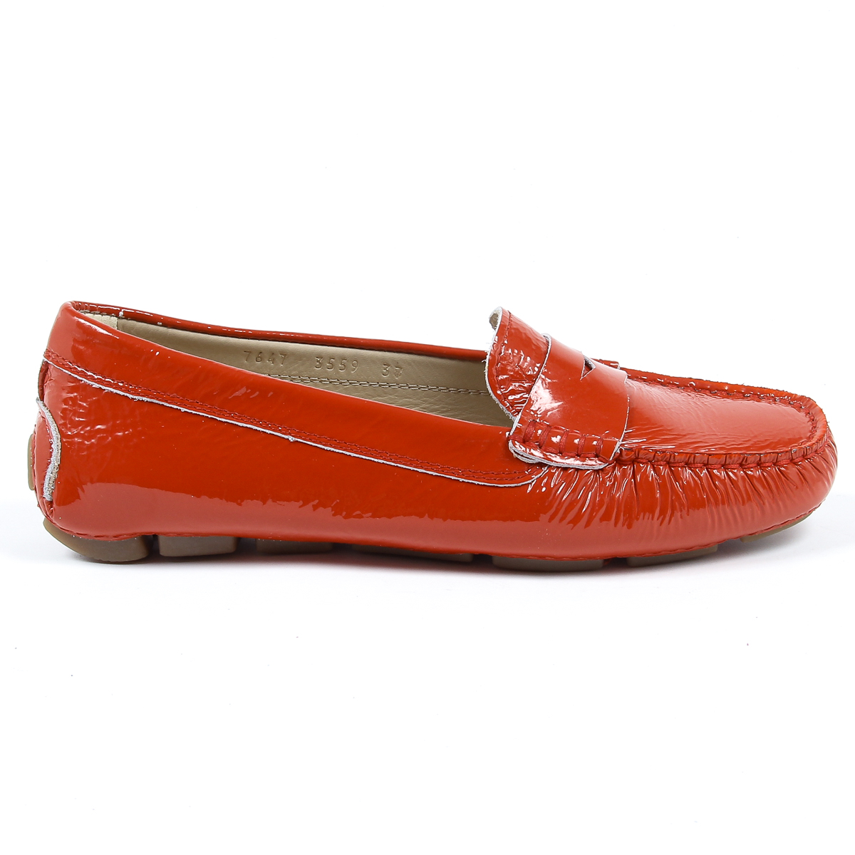 Mocasines V 1969 Italia para mujer, color rojo AMALFI